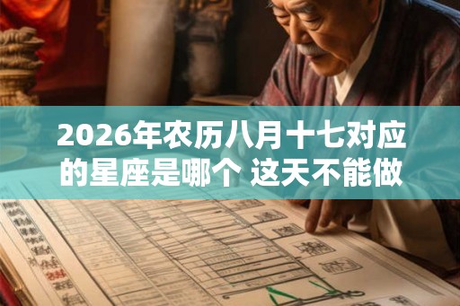 2026年农历八月十七对应的星座是哪个 这天不能做什么