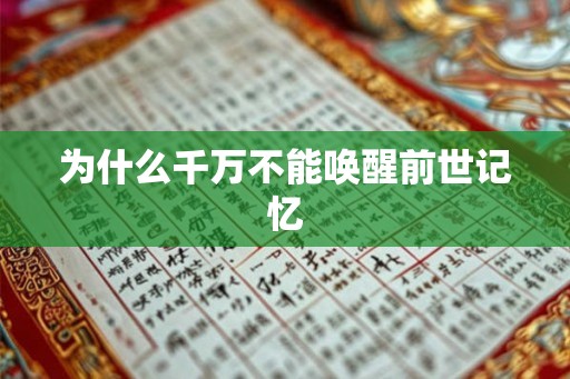 为什么千万不能唤醒前世记忆