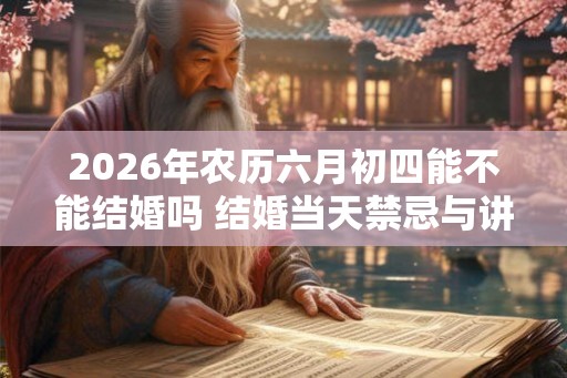 2026年农历六月初四能不能结婚吗 结婚当天禁忌与讲究 2026年农历六月初四能不能结婚吗 结婚当天禁忌与讲究
