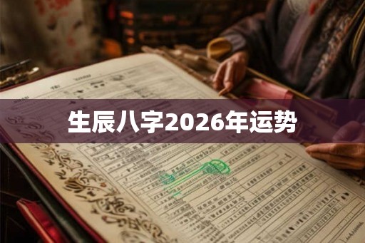 生辰八字2026年运势