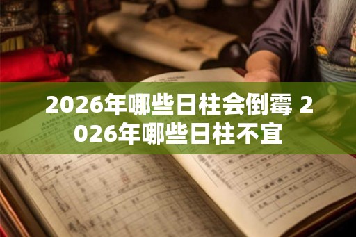 2026年哪些日柱会倒霉 2026年哪些日柱不宜