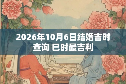2026年10月6日结婚吉时查询 巳时最吉利 2026年10月6日结婚吉时查询 巳时最吉利