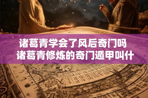 诸葛青学会了风后奇门吗  诸葛青修炼的奇门遁甲叫什么