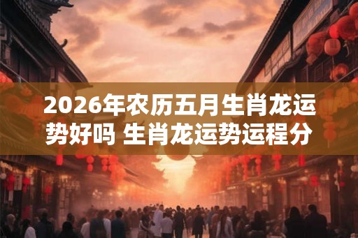 2026年农历五月生肖龙运势好吗 生肖龙运势运程分析