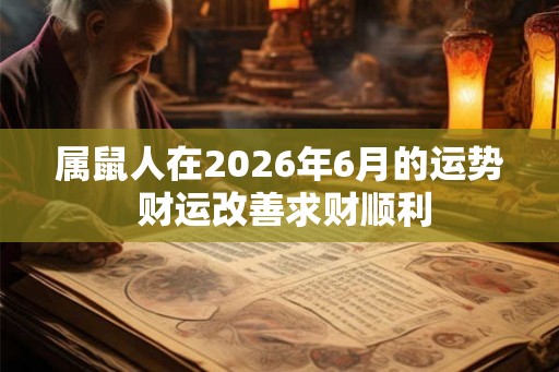属鼠人在2026年6月的运势 财运改善求财顺利 属鼠人在2026年6月的运势 财运改善求财顺利