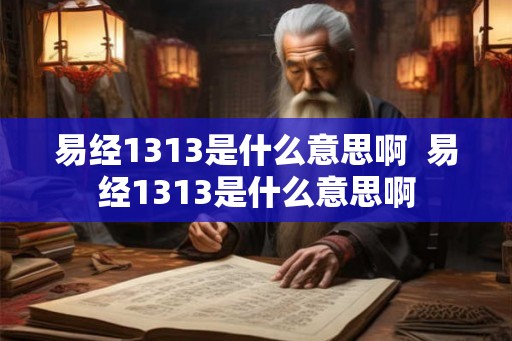 易经1313是什么意思啊  易经1313是什么意思啊