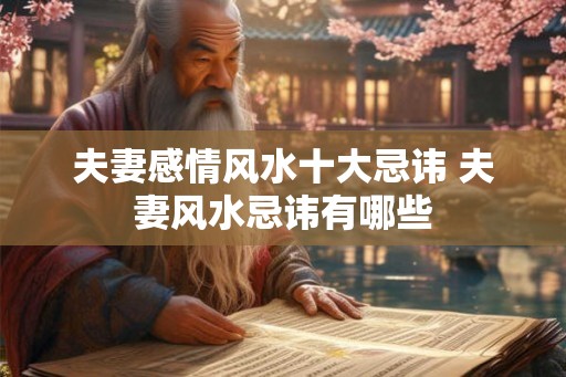 夫妻感情风水十大忌讳 夫妻风水忌讳有哪些