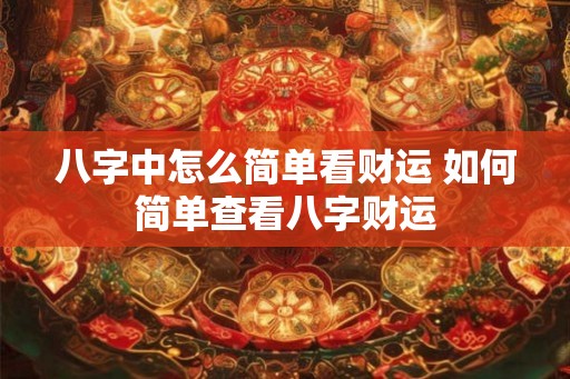 八字中怎么简单看财运 如何简单查看八字财运