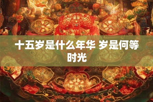 十五岁是什么年华 岁是何等时光