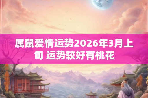属鼠爱情运势2026年3月上旬 运势较好有桃花