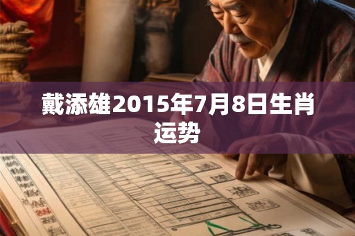 戴添雄2015年7月8日生肖运势