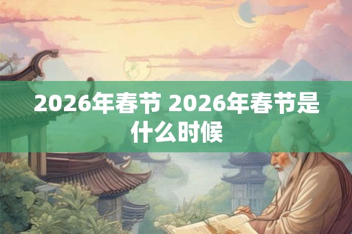 2026年春节 2026年春节是什么时候