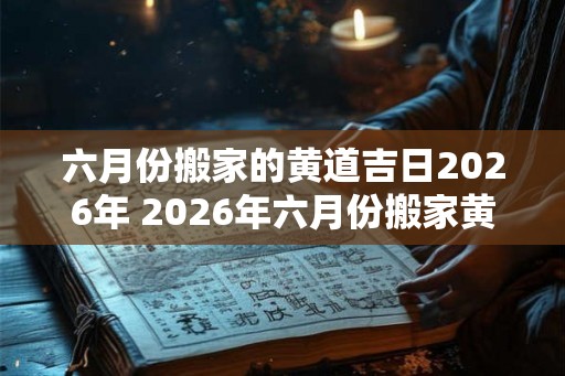 六月份搬家的黄道吉日2026年 2026年六月份搬家黄道吉日是哪天