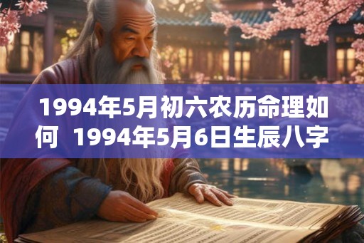 1994年5月初六农历命理如何  1994年5月6日生辰八字