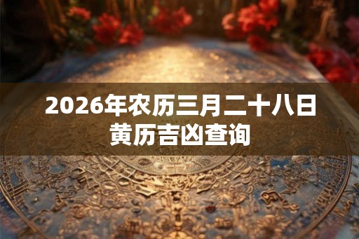 2026年农历三月二十八日黄历吉凶查询