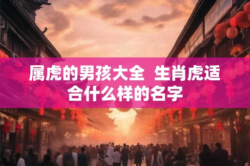 属虎的男孩大全  生肖虎适合什么样的名字