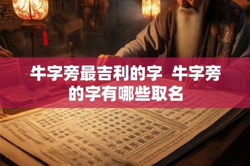 牛字旁最吉利的字  牛字旁的字有哪些取名