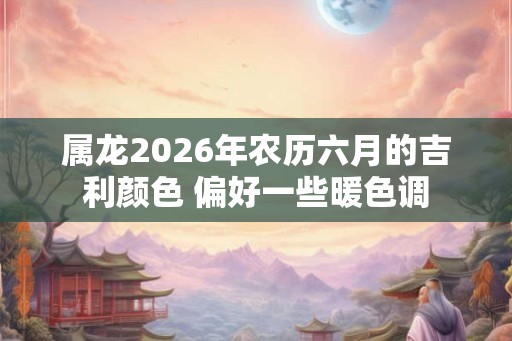 属龙2026年农历六月的吉利颜色 偏好一些暖色调 属龙2026年农历六月的吉利颜色 偏好一些暖色调