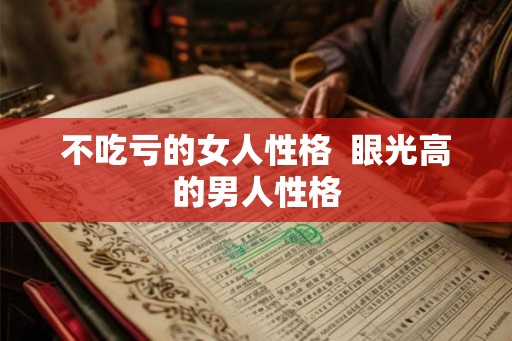 不吃亏的女人性格 眼光高的男人性格 不吃亏的女人性格 眼光高的男人性格