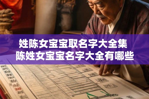 姓陈女宝宝取名字大全集 陈姓女宝宝名字大全有哪些推荐