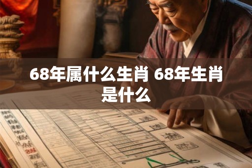 68年属什么生肖 68年生肖是什么