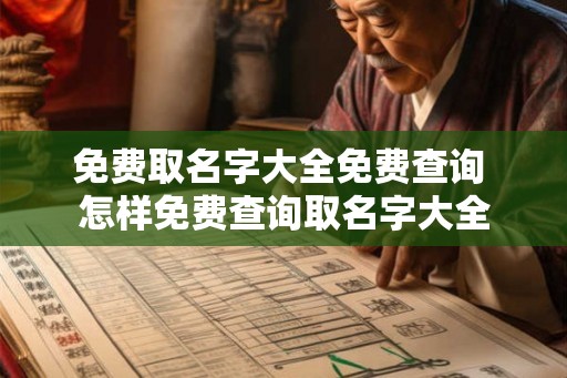 免费取名字大全免费查询 怎样免费查询取名字大全
