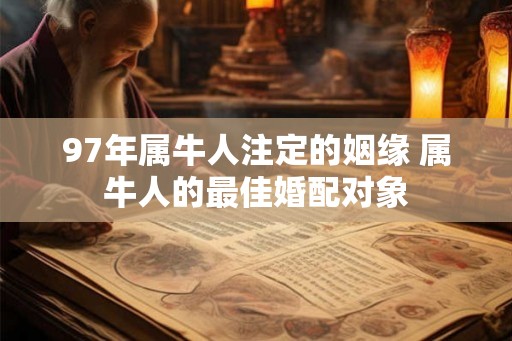 97年属牛人注定的姻缘 属牛人的最佳婚配对象