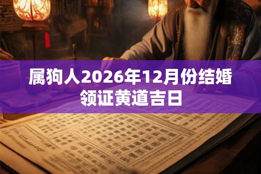 属狗人2026年12月份结婚领证黄道吉日