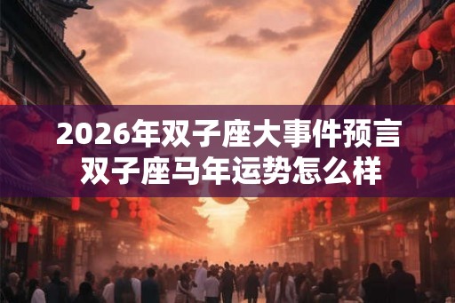 2026年双子座大事件预言 双子座马年运势怎么样
