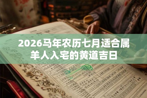 2026马年农历七月适合属羊人入宅的黄道吉日