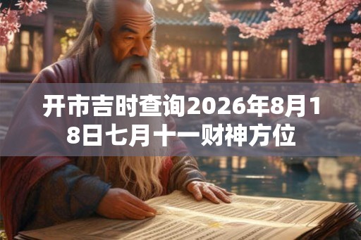 开市吉时查询2026年8月18日七月十一财神方位