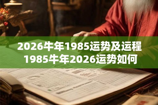 2026牛年1985运势及运程 1985牛年2026运势如何 2026牛年1985运势及运程 1985牛年2026运势如何