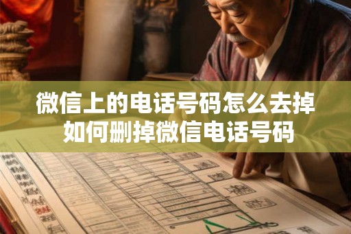 微信上的电话号码怎么去掉 如何删掉微信电话号码