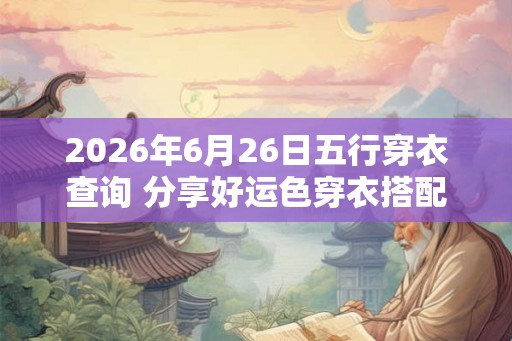 2026年6月26日五行穿衣查询 分享好运色穿衣搭配