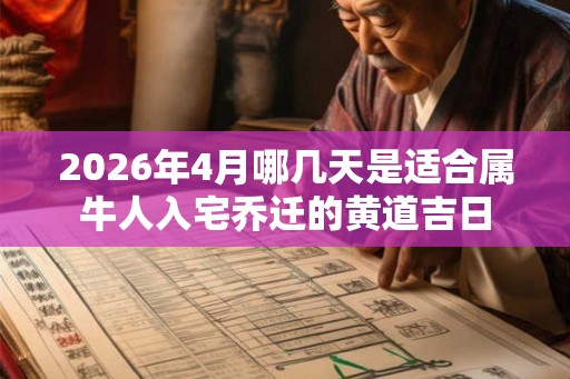 2026年4月哪几天是适合属牛人入宅乔迁的黄道吉日