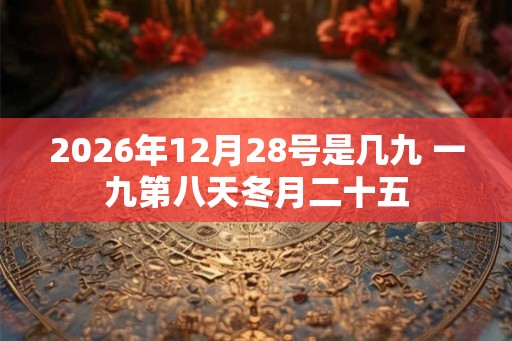 2026年12月28号是几九 一九第八天冬月二十五