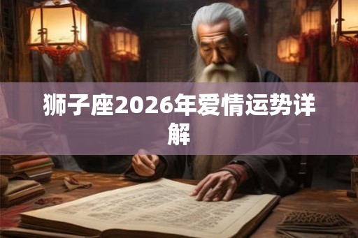 狮子座2026年爱情运势详解