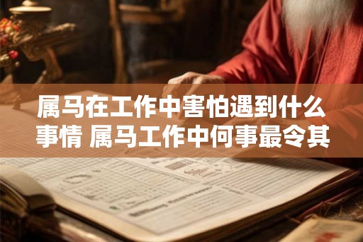 属马在工作中害怕遇到什么事情 属马工作中何事最令其害怕