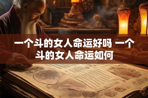 一个斗的女人命运好吗 一个斗的女人命运如何