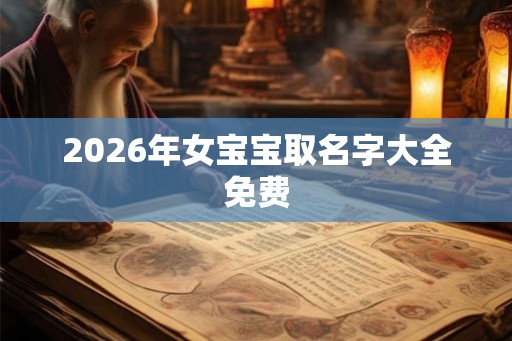 2026年女宝宝取名字大全免费