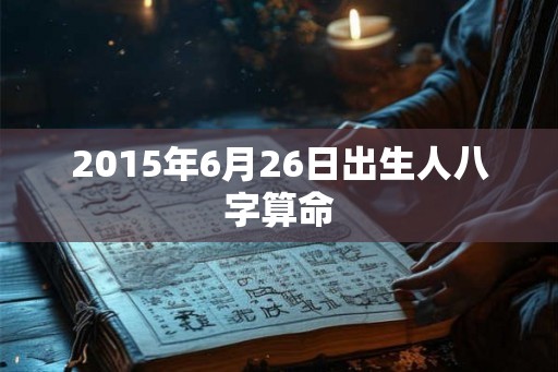2015年6月26日出生人八字算命 2015年6月26日出生人八字算命