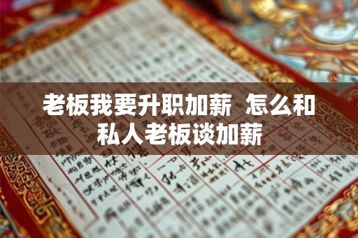 老板我要升职加薪  怎么和私人老板谈加薪