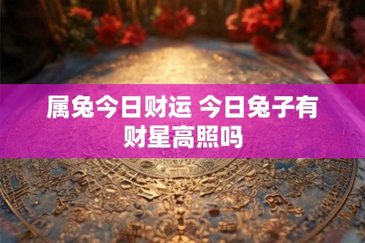 属兔今日财运 今日兔子有财星高照吗