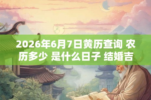 2026年6月7日黄历查询 农历多少 是什么日子 结婚吉时