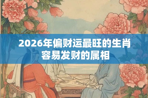 2026年偏财运最旺的生肖 容易发财的属相 2026年偏财运最旺的生肖 容易发财的属相