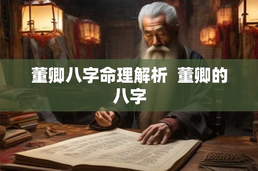 董卿八字命理解析  董卿的八字