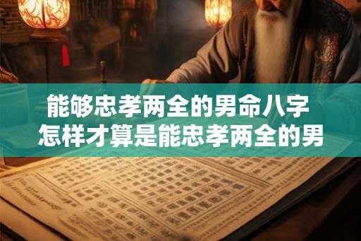 能够忠孝两全的男命八字 怎样才算是能忠孝两全的男命八字