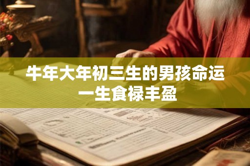 牛年大年初三生的男孩命运 一生食禄丰盈