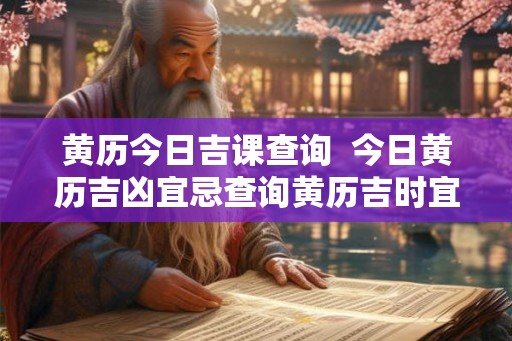 黄历今日吉课查询  今日黄历吉凶宜忌查询黄历吉时宜忌查询