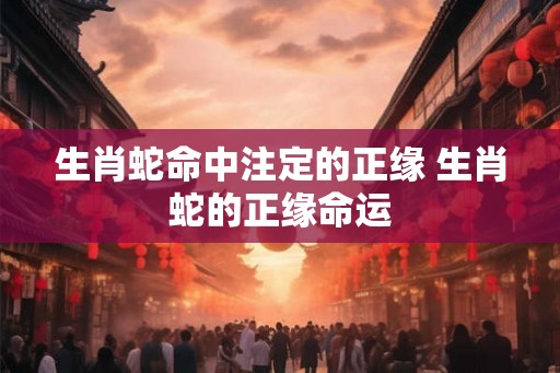 生肖蛇命中注定的正缘 生肖蛇的正缘命运
